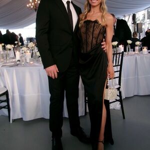 NBD Black Sheer Lace Maxi Dress
